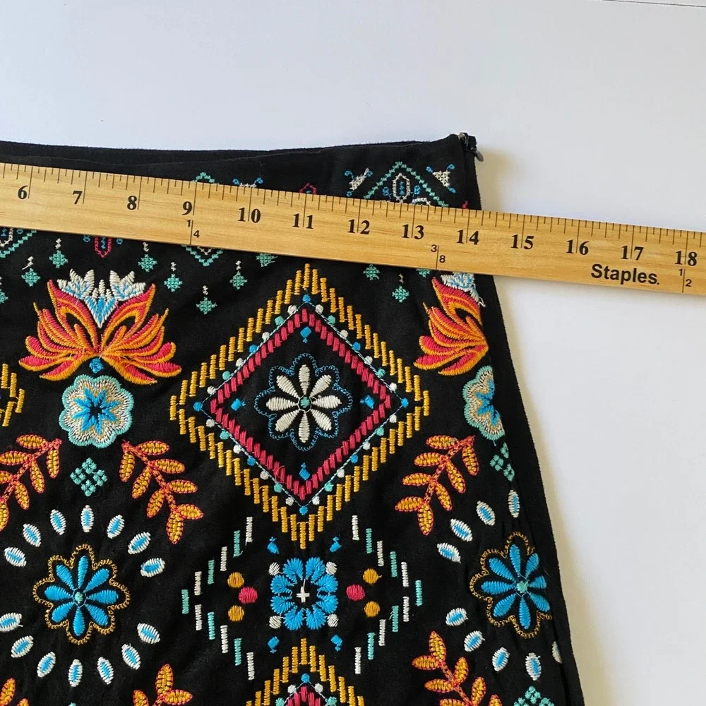 Savanna Jane Embroidered Skirt Floral Mini Patchwork  Bohemian Festival‎ Size S